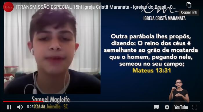 Igreja Cristã Maranata – Igrejas do Brasil – 01/08/2021 Domingo