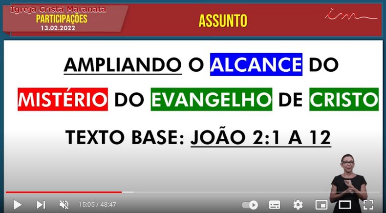 Igreja Cristã Maranata – Igrejas do Brasil – 13/02/2022 Domingo
