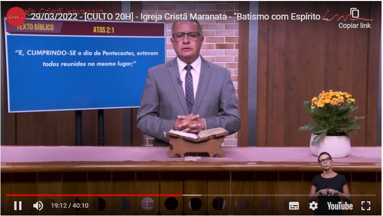 Igreja Cristã Maranata - "Batismo com Espírito Santo" - 29/03/2022 Terça