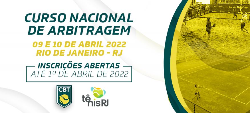 Rio de Janeiro receberá edição do Curso Nacional de Arbitragem de Tênis