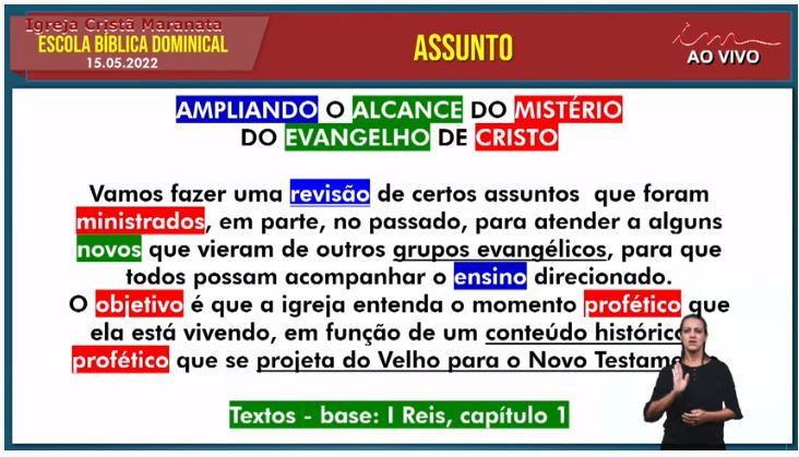 Igreja Cristã Maranata – Igrejas do Brasil – 15/05/2022 Domingo