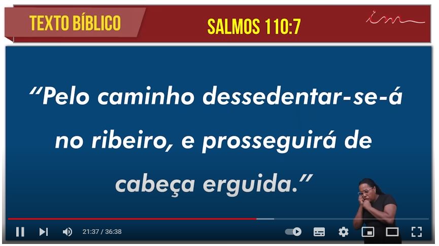 Igreja Cristã Maranata – “Dessedentar-se-á no ribeiro” –15/02/2023 Quarta