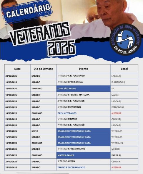 É SÁBADO!!! Primeiro treino da AJVRJ no Rio de Janeiro (veja o calendário 2026)