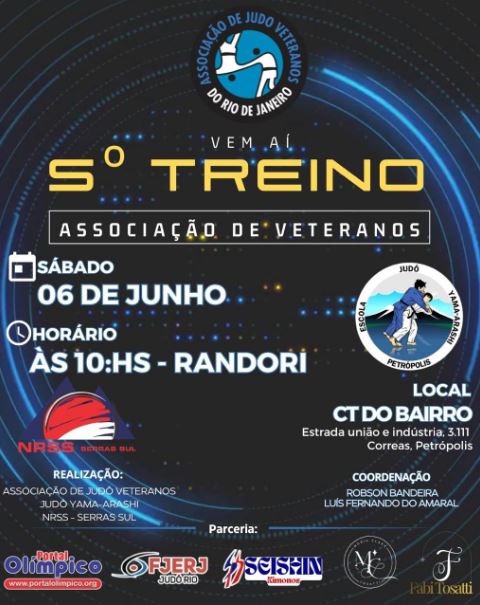 Vem aí o 5º Treinamento de Judô Master da AJVRJ (Link de inscrição abaixo)