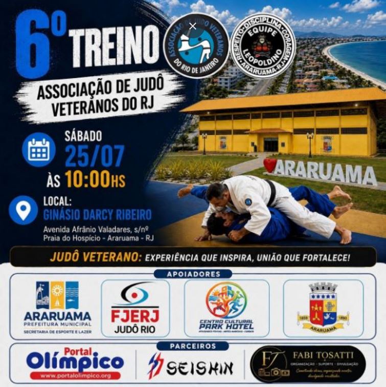 É amanhã!!! Não fique de fora!!! Participe!!! Araruama será palco de grande encontro do Judô Veterano